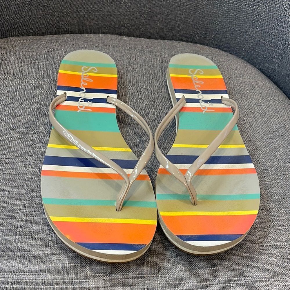 SPLENDID striped flip flop Size 7
